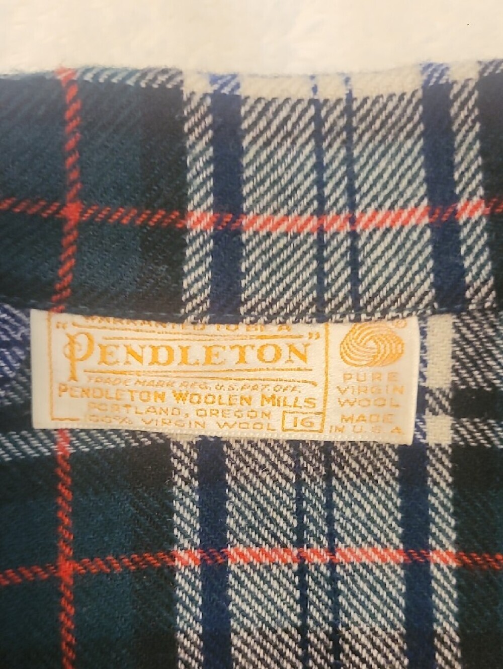 Pendleton Navy, Cream & Red Plaid Button Jacket - Picture 2 of 7
